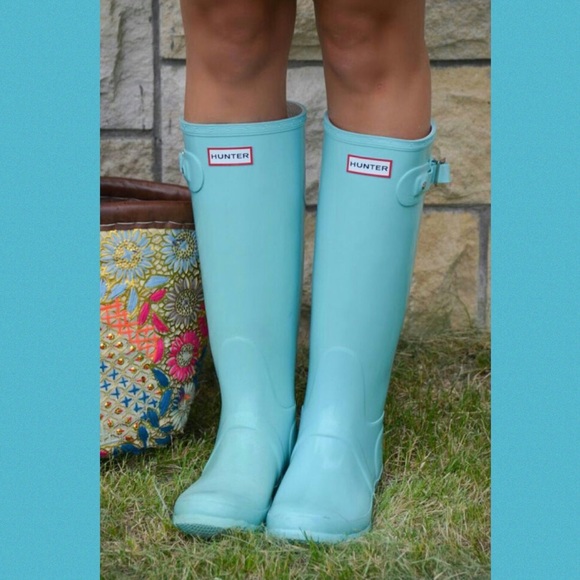 Hunter Shoes - Hunter Original Rain Boots Wellies Tiffany Baby Blue Tall size 6.5